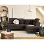 Voir la diapositive 1 : BEST MOBILIER Lisbona - canapé d'angle droit 5 places convertible avec têtières en velours côtelé