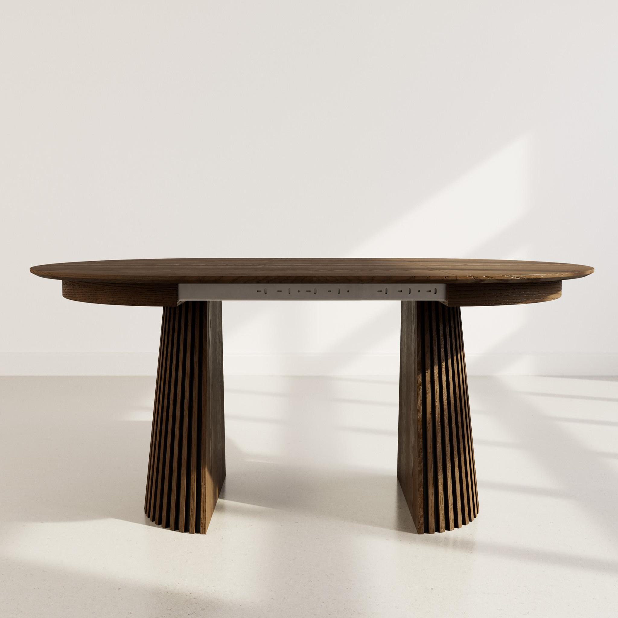 Voir la diapositive 3 : BEST MOBILIER Freya - table à manger ronde extensible - 6 à 10 personnes