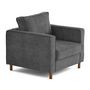 Voir la diapositive 3 : LISA DESIGN Jake - fauteuil en tissu velours relief - pieds en bois foncé