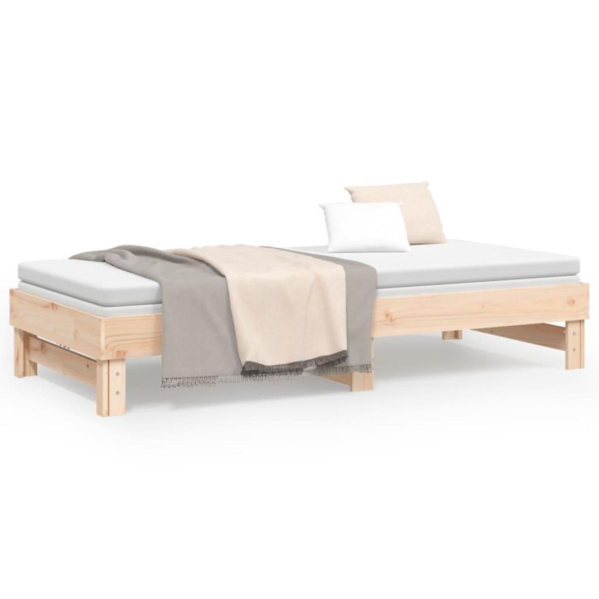 VIDAXL Lit coulissant sans matelas 2x(80x200) cm Bois de pin massif