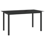 VIDAXL Table de jardin Noir 150x90x74 cm Aluminium et verre