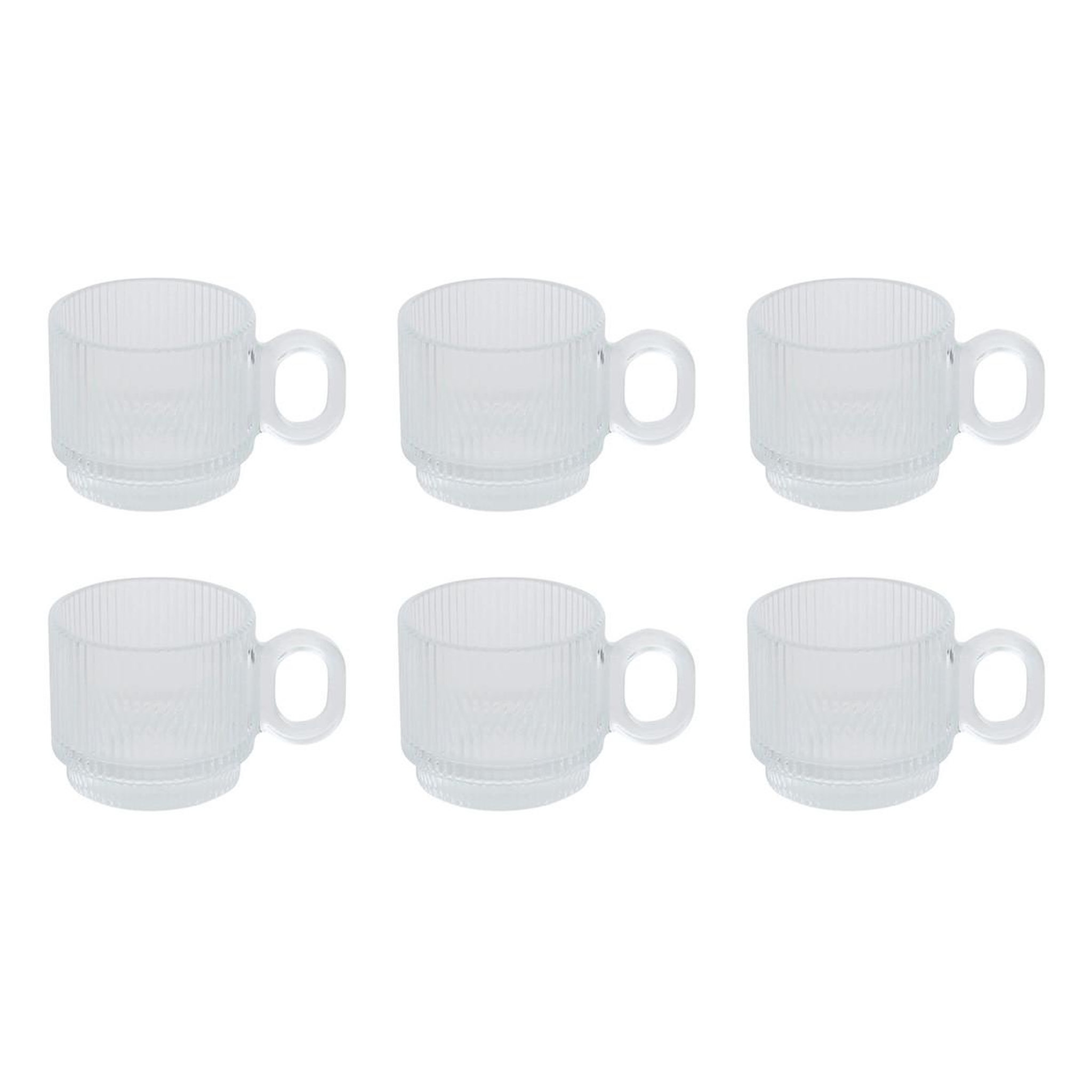 SECRET DE GOURMET Lot de 6 tasses à café  lorene  10cl transparent