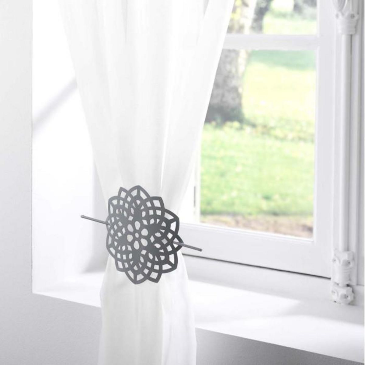 Paris Prix Embrasse de Rideau Broche   Rosae  17cm Gris