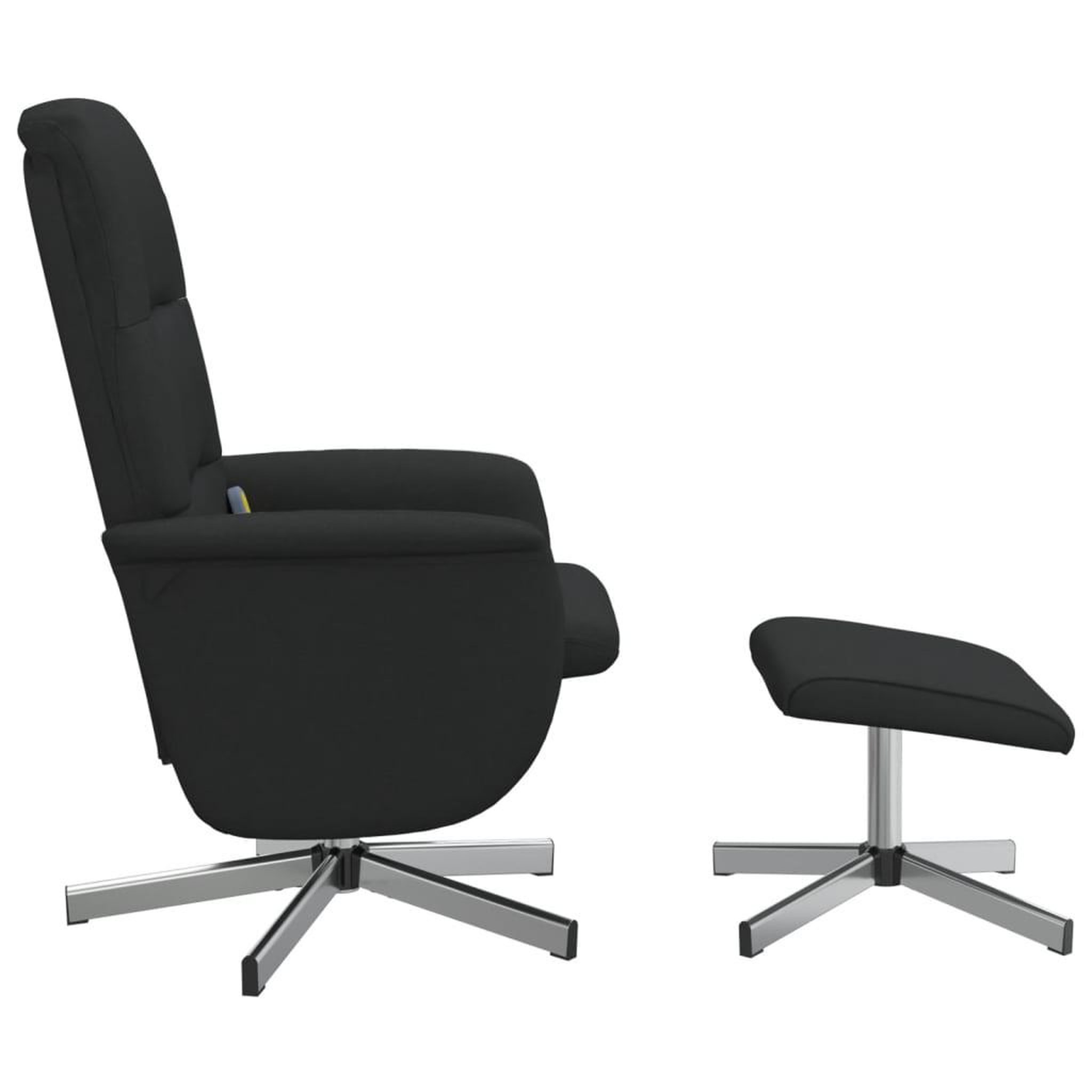 Voir la diapositive 4 : VIDAXL Fauteuil de massage inclinable avec repose-pied noir tissu