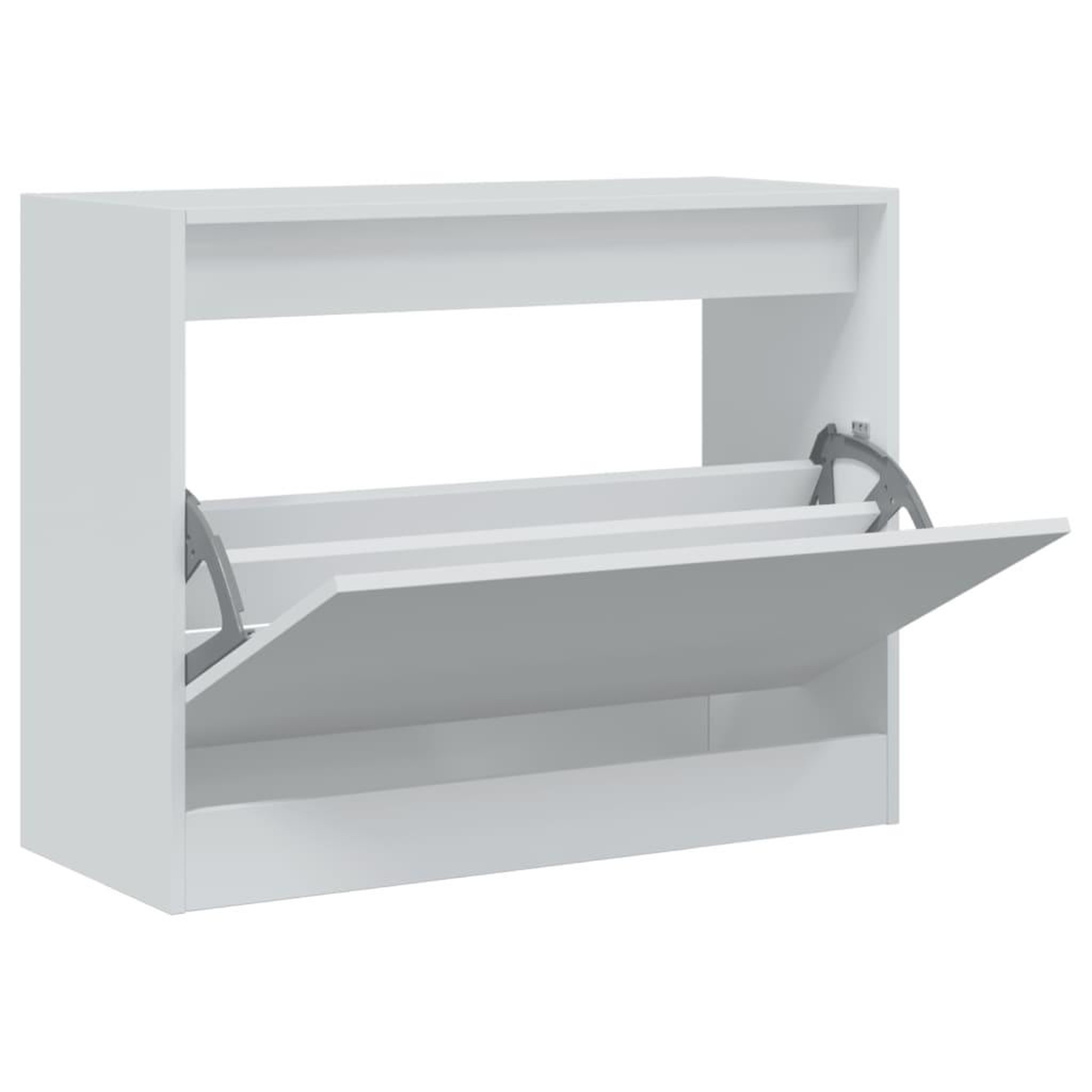 Voir la diapositive 2 : VIDAXL Armoire a chaussures blanc 80x34x63 cm bois d'ingenierie