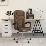 VIDAXL Fauteuil inclinable de bureau Marron Tissu