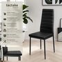 Voir la diapositive 2 : tectake Ensemble de chaises de salle à manger rembourrées avec revêtement aspect cuir noir Lot de 4