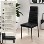 Voir la diapositive 2 : tectake Ensemble de chaises de salle à manger rembourrées avec revêtement aspect cuir noir Lot de 4
