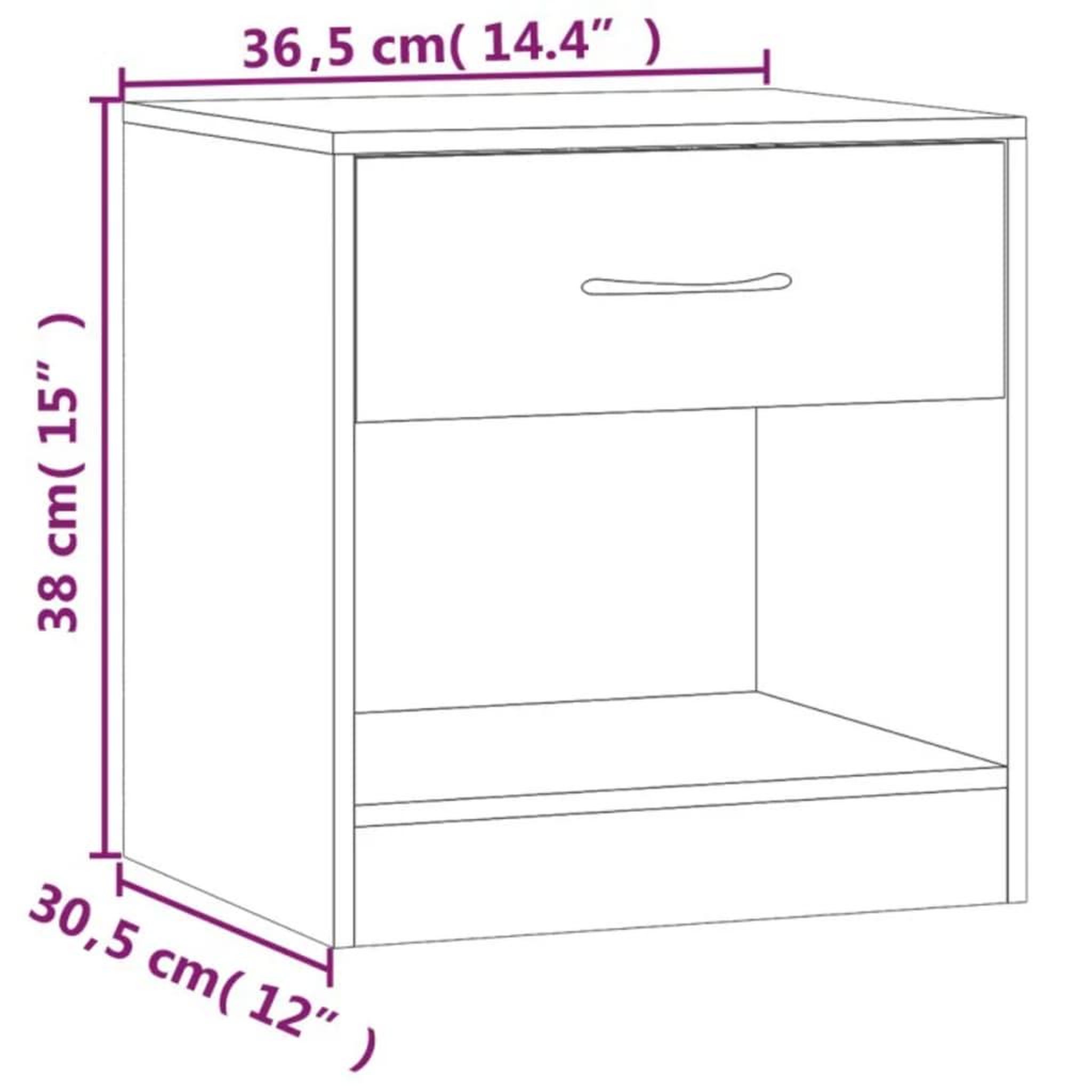 Voir la diapositive 6 : VIDAXL Table de chevet 2 pcs avec tiroir Couleur de chene
