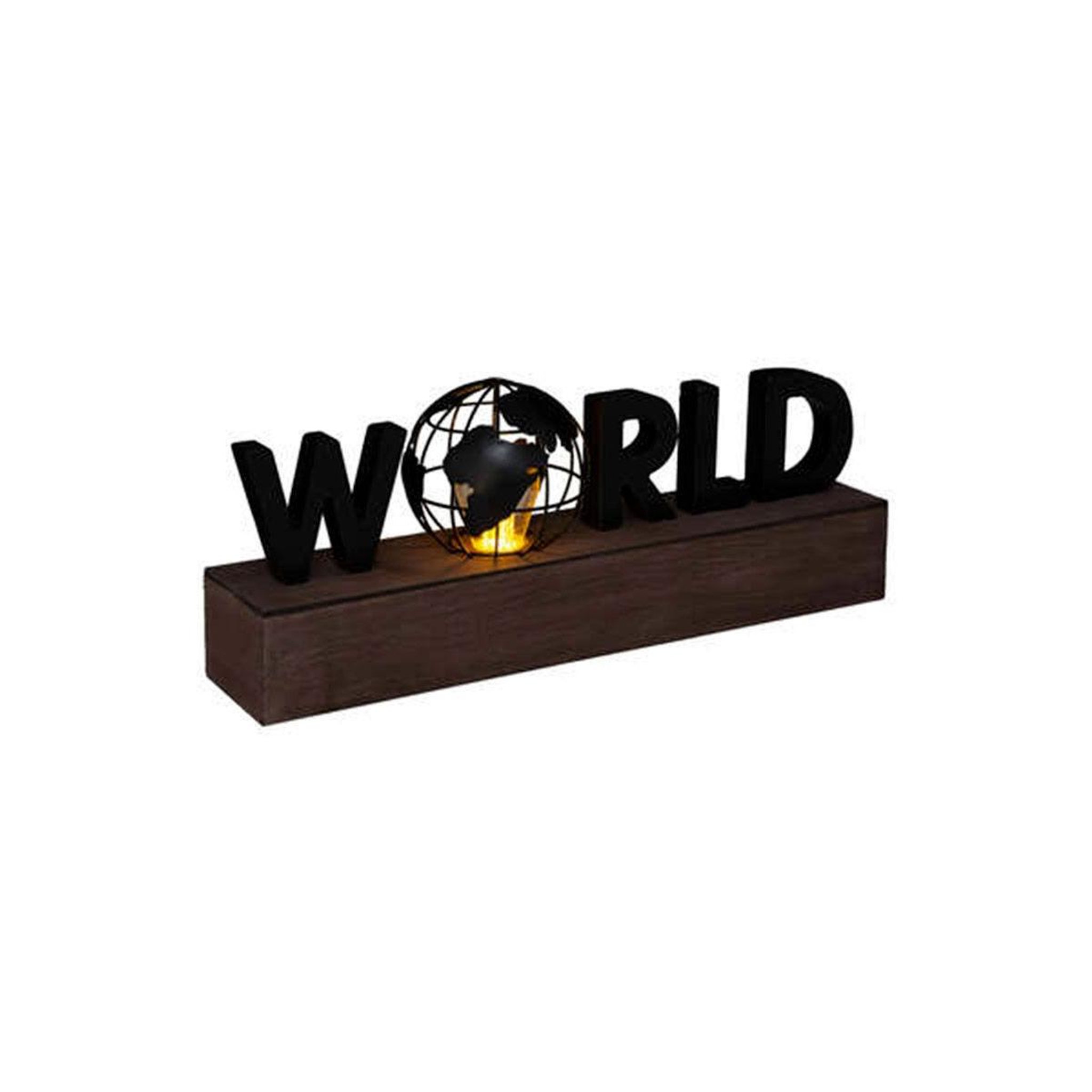 Voir la diapositive 2 : ATMOSPHERA Mot déco à poser led  word  38cm noir & marron