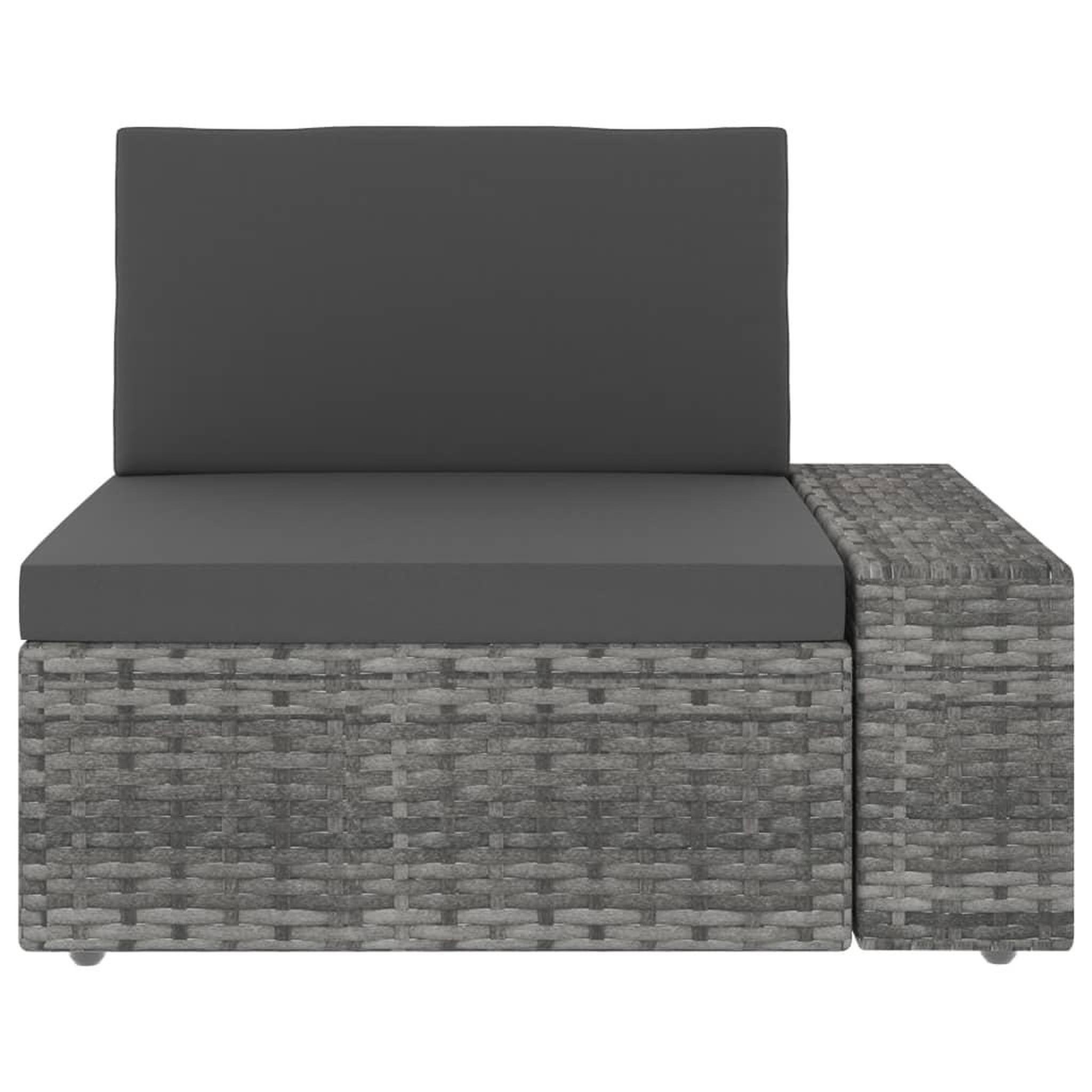Voir la diapositive 5 : VIDAXL Salon de jardin 4 pcs Resine tressee Gris