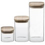 Voir la diapositive 2 : FIVE Lot de 3 Bocaux  Empilables  24cm Transparent