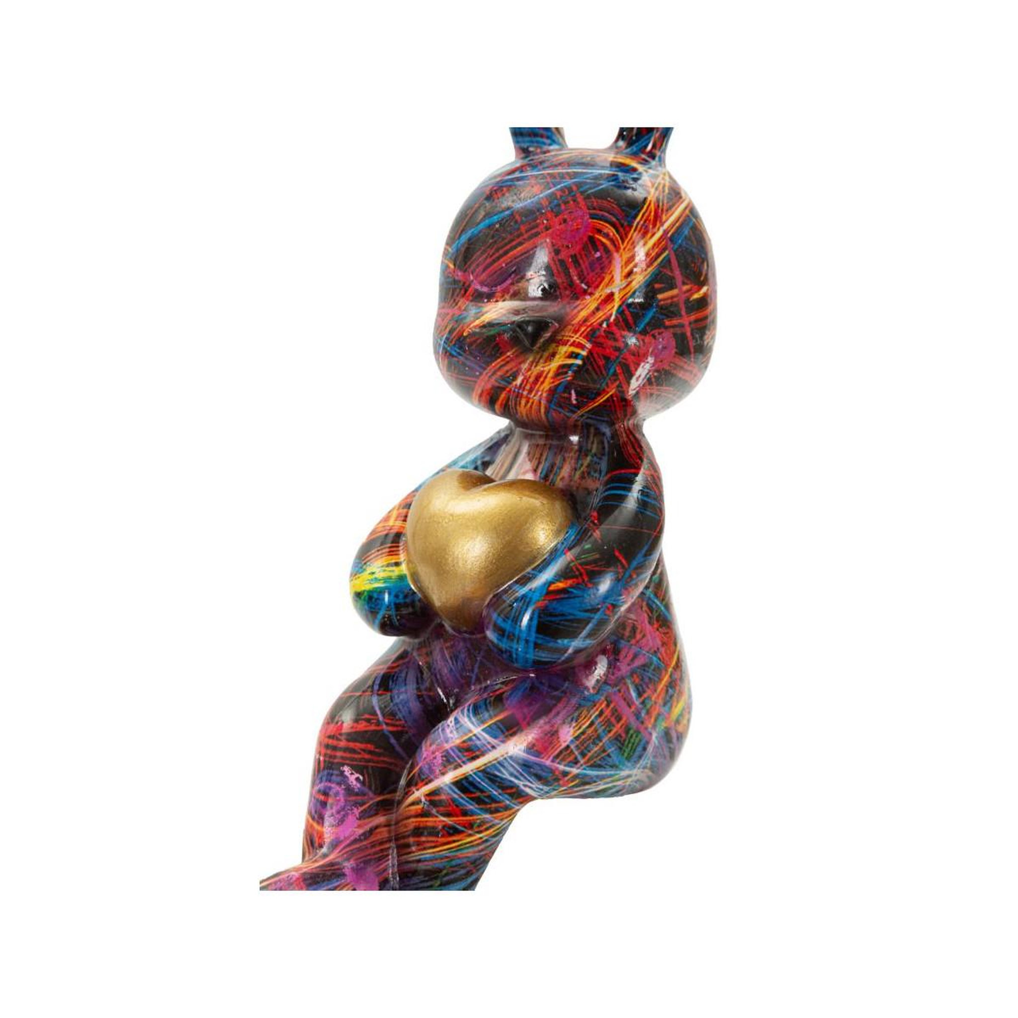 Voir la diapositive 5 : Paris Prix Lapin cœur en résine  psyco  23cm multicolore