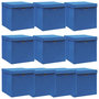 Voir la diapositive 1 : VIDAXL Boîtes de rangement avec couvercle 10 pcs Bleu 32x32x32cm Tissu