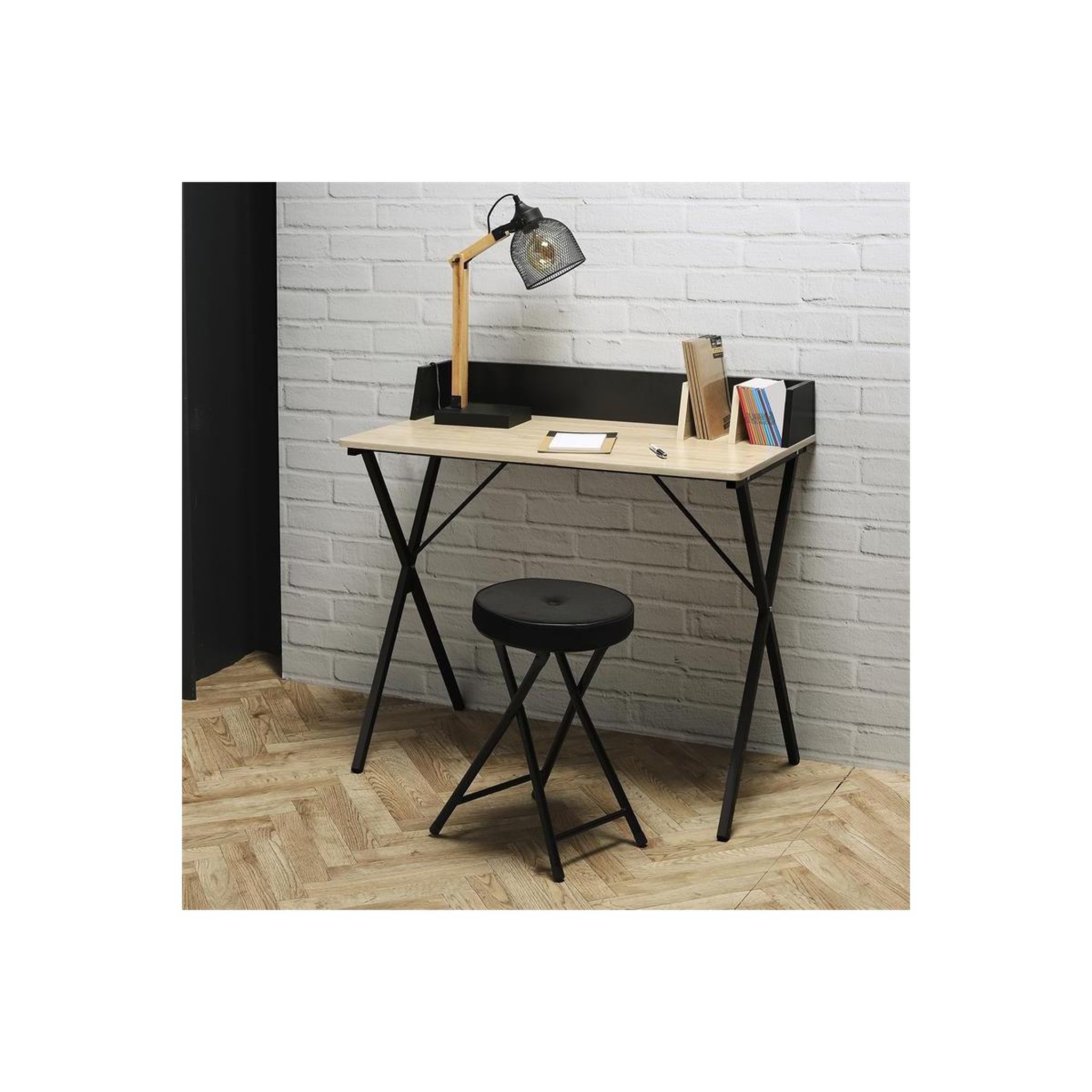 Voir la diapositive 2 : The Home Deco Factory Bureau design  brice  90cm gris