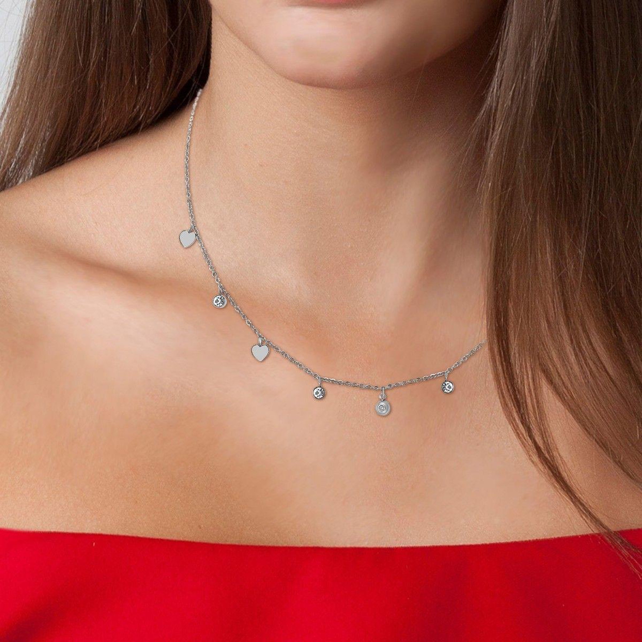 Voir la diapositive 2 : SC CRYSTAL Collier par SC Crystal orné d'un véritable diamant blanc et de Zirconium