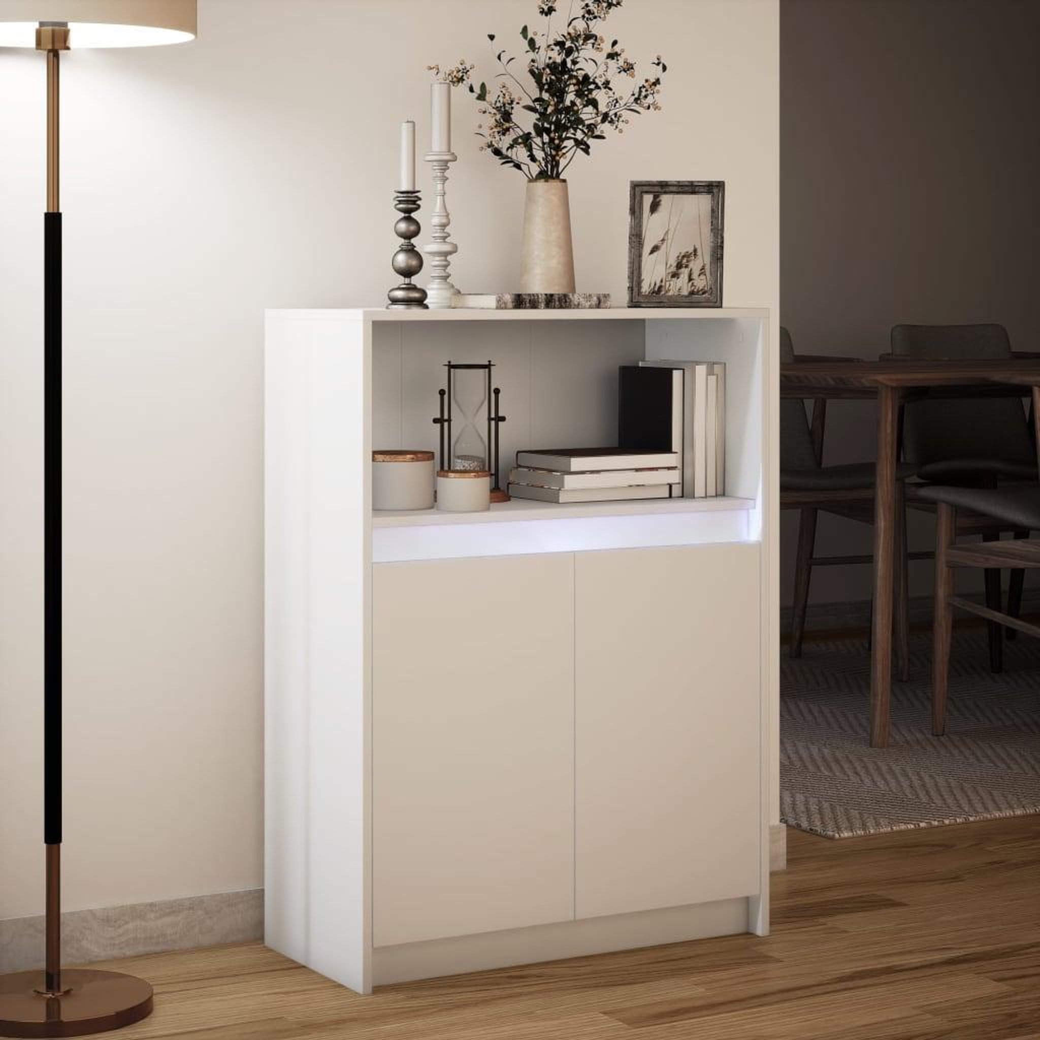 Voir la diapositive 5 : VIDAXL Buffet avec LED blanc 72x34x100 cm bois d'ingenierie