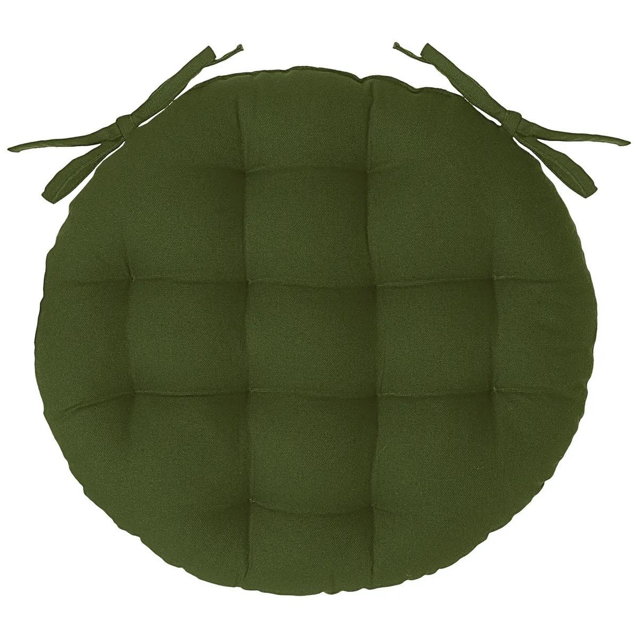 Eden Galette de chaise matelassée ronde. Coloris disponibles : Bleu, Gris, Vert