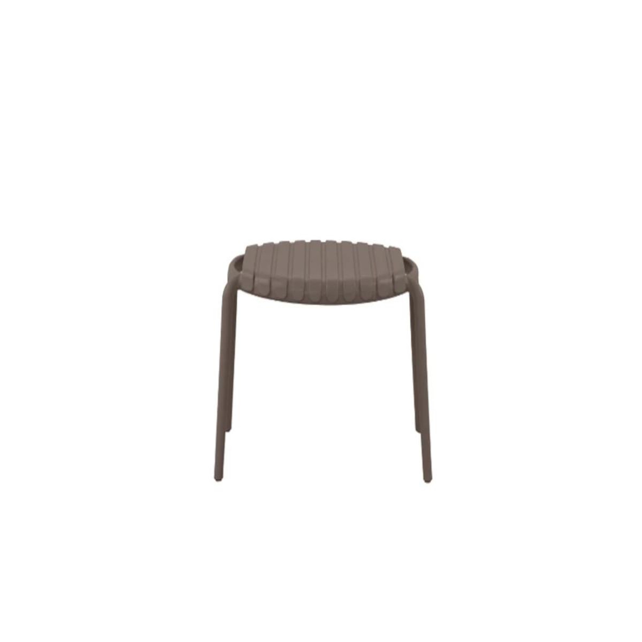 Jardiline Table basse de jardin ronde en résine PP 50 % recyclé Joysxee- Ø50 cm - Taupe - Jardiline