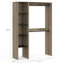 Voir la diapositive 5 : ID MARKET Dressing d'angle modulable L. 90 / 127 cm MELMAN double penderie + étagères bois et noir