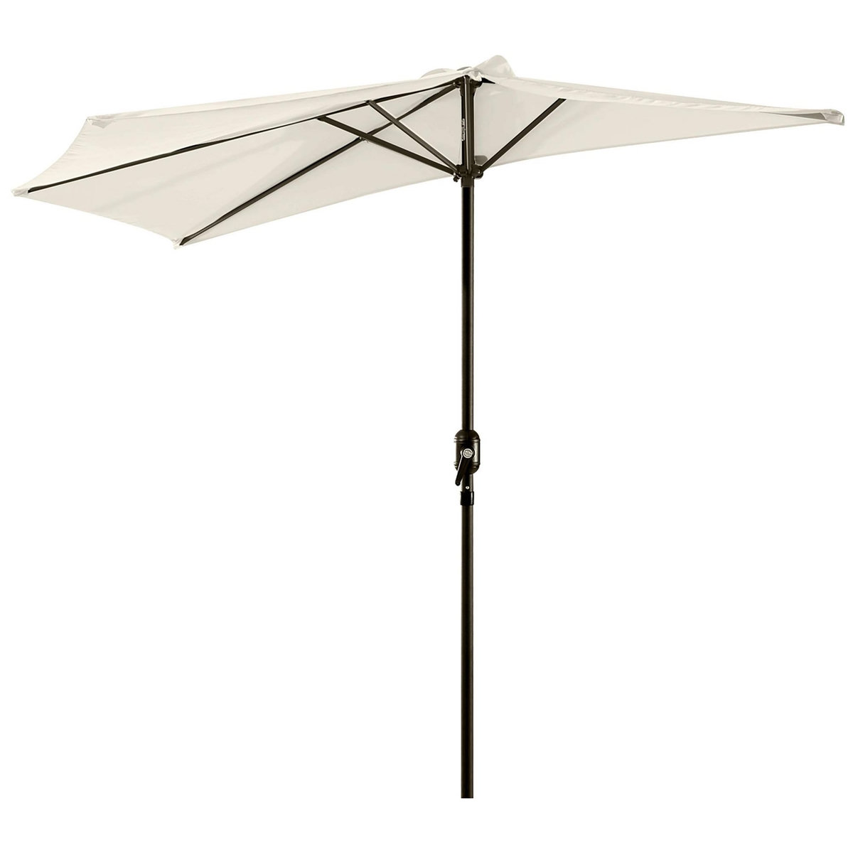 OUTSUNNY Demi parasol - parasol de balcon 5 entretoises métal - 2,93 x 1,5 x 2,49 m - polyester haute densité crème