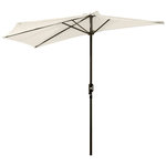 OUTSUNNY Demi parasol - parasol de balcon 5 entretoises métal - 2,93 x 1,5 x 2,49 m - polyester haute densité crème