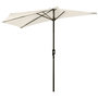 Voir la diapositive 1 : OUTSUNNY Demi parasol - parasol de balcon 5 entretoises métal - 2,93 x 1,5 x 2,49 m - polyester haute densité crème