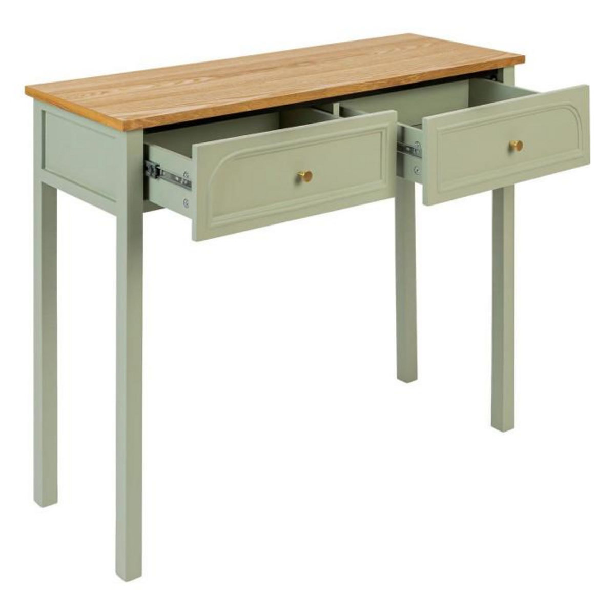 ATMOSPHERA Console 2 Tiroirs  Mohéa  100cm Vert Céladon
