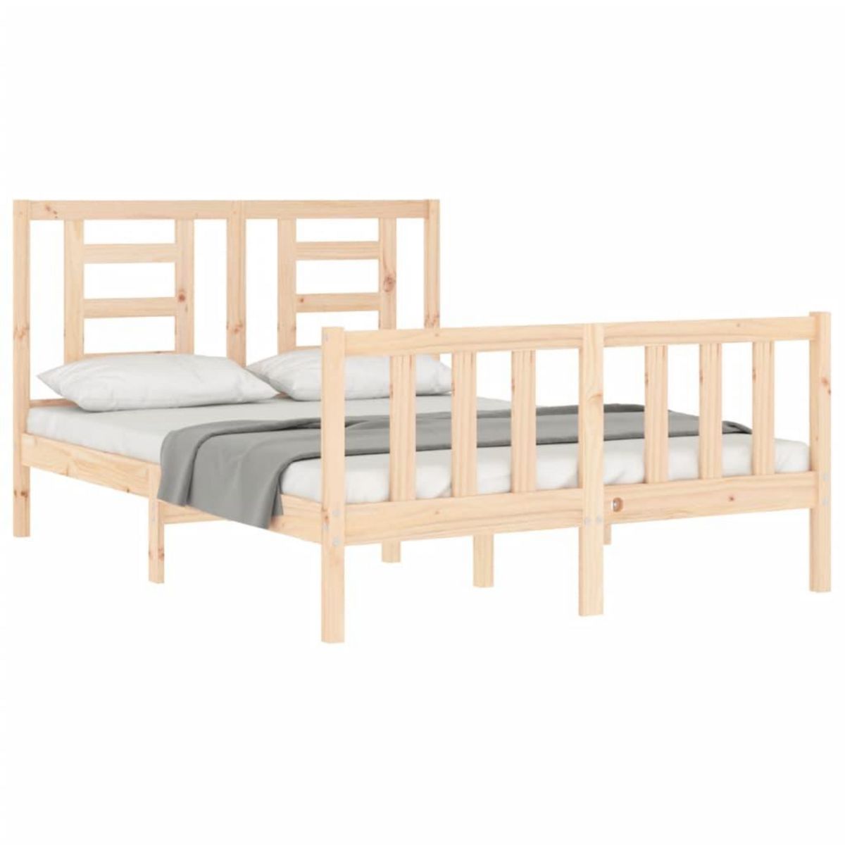 VIDAXL Cadre de lit sans matelas 140x190 cm bois de pin massif