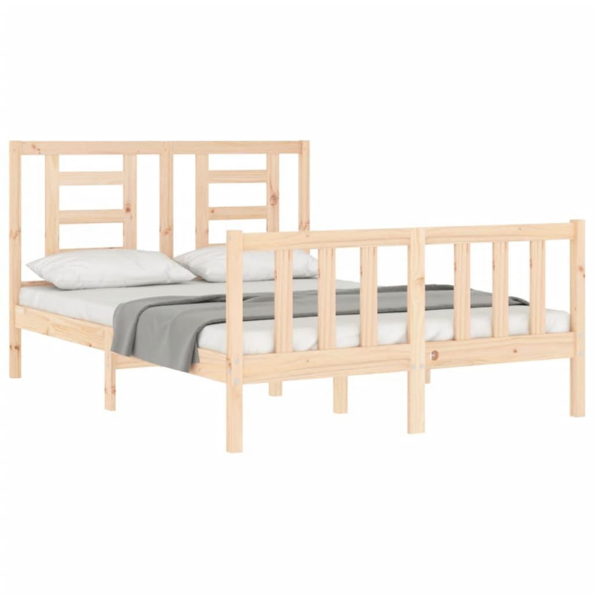 VIDAXL Cadre de lit sans matelas 140x190 cm bois de pin massif