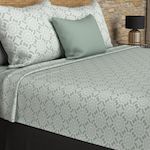 SOLEIL D'OCRE Parure de draps coton 57 fils ESMERALDA, par Soleil d'ocre. Coloris disponibles : Bleu, Vert