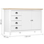 Voir la diapositive 4 : VIDAXL Buffet Hill Blanc 130x40x80 cm Bois de pin solide
