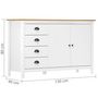 Voir la diapositive 4 : VIDAXL Buffet Hill Blanc 130x40x80 cm Bois de pin solide