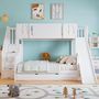 Voir la diapositive 2 : MERAX Lit superposé 90x200cm bois et mdf coloris blanc