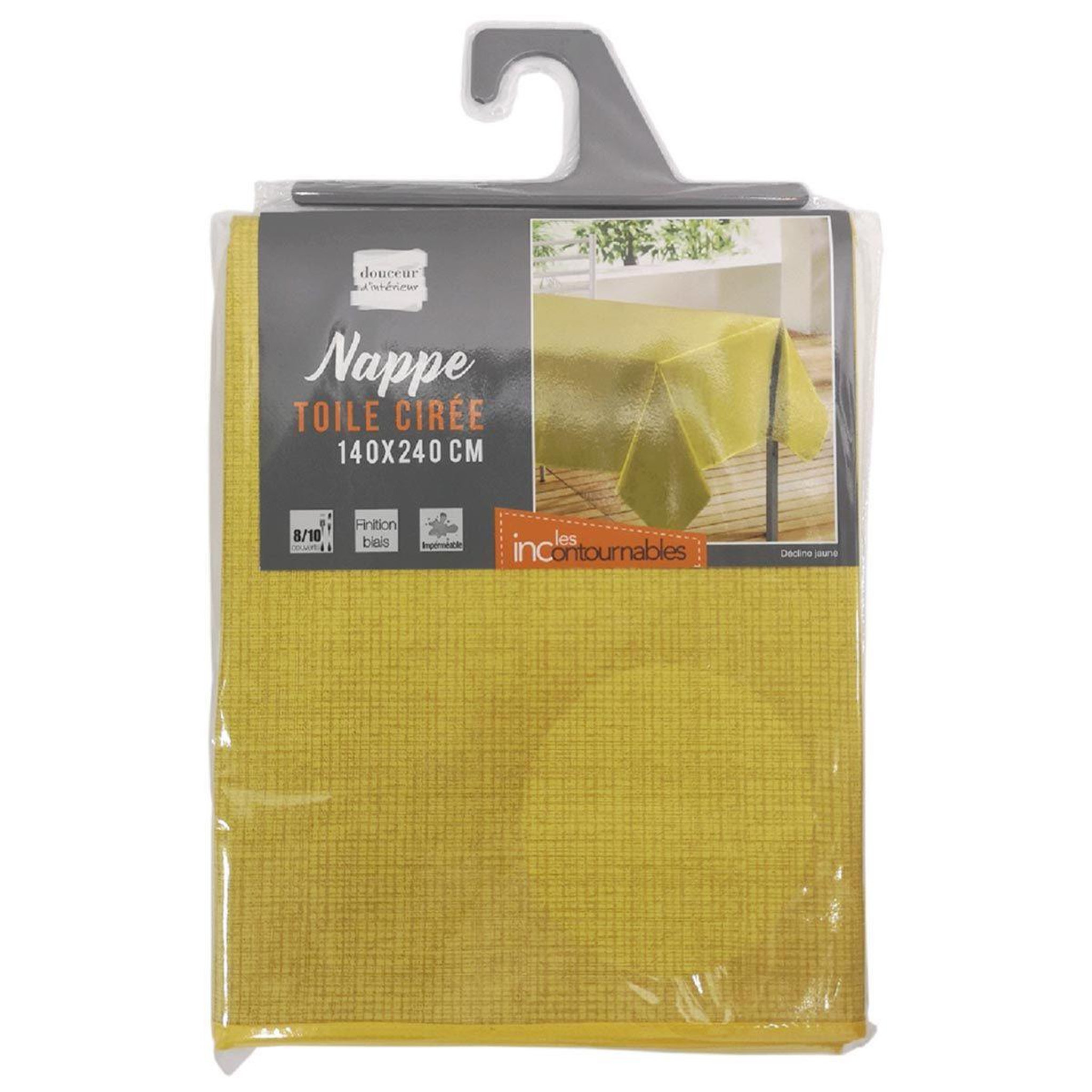 Voir la diapositive 2 : Douceur d'Intérieur Nappe Toile Cirée  Declino  140x240cm Jaune