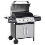 VIDAXL Barbecue a gaz 4+1 zones cuisson Noir et argente Acier et inox