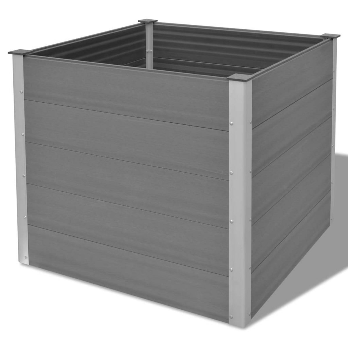 VIDAXL Lit sureleve de jardin WPC 100x100x91 cm Gris