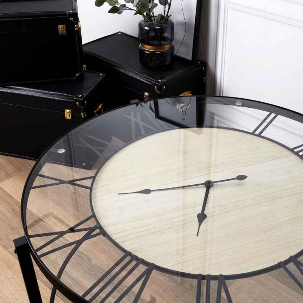 Paris Prix Table Basse Design  Horloge  90cm Noir