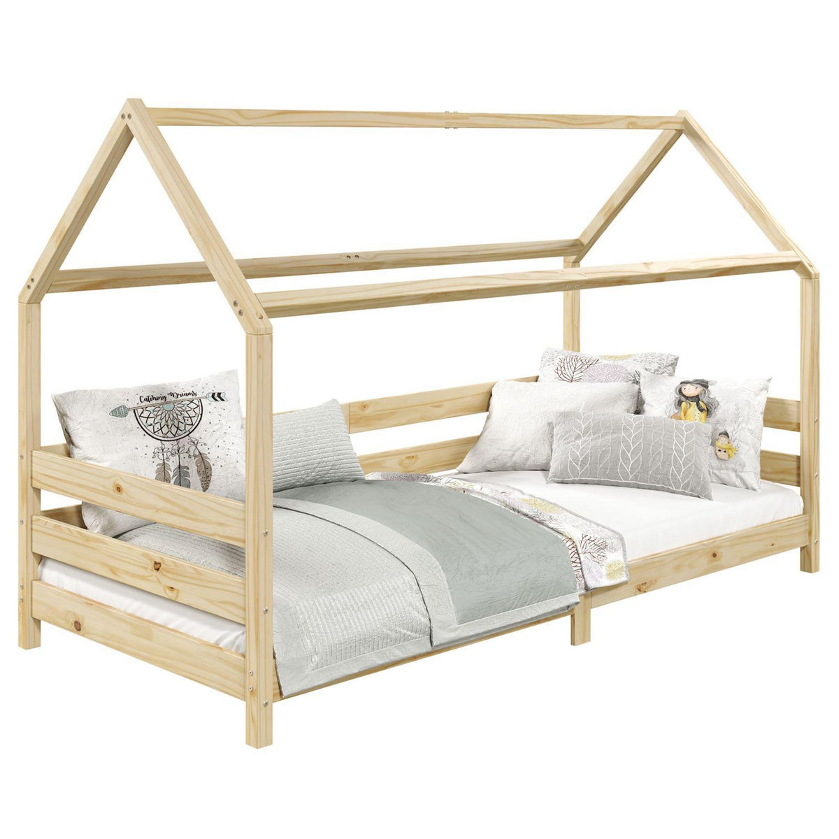 IDIMEX Lit cabane FINA 90 x 190 cm, en pin massif