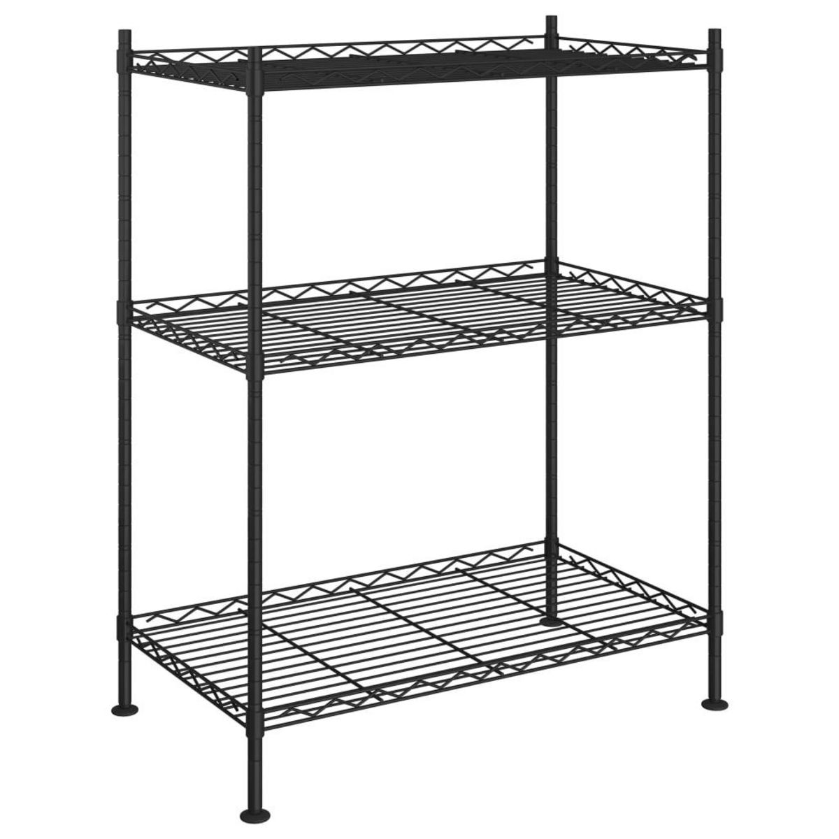 VIDAXL Etagere de rangement 3 niveaux 60x35x76 cm noir 150 kg