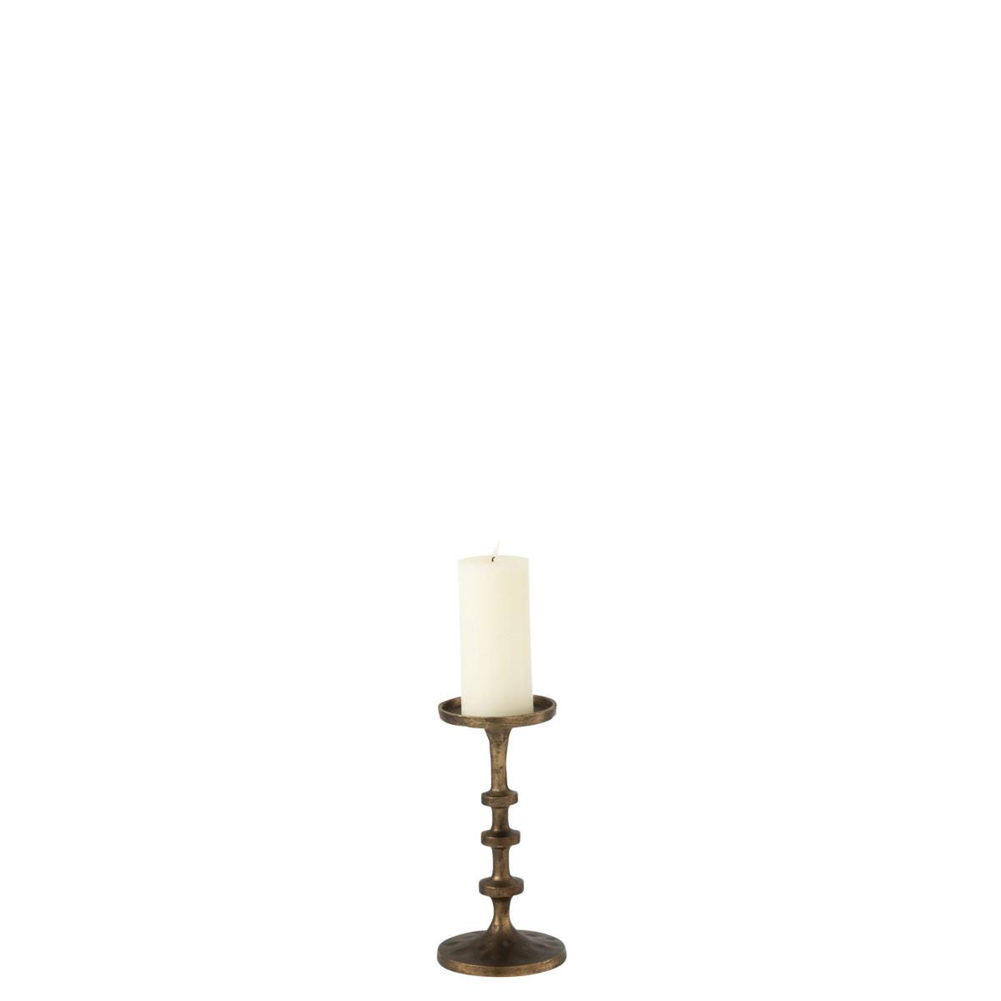 Voir la diapositive 2 : J-LINE Bougeoir vintage  luz  25cm bronze