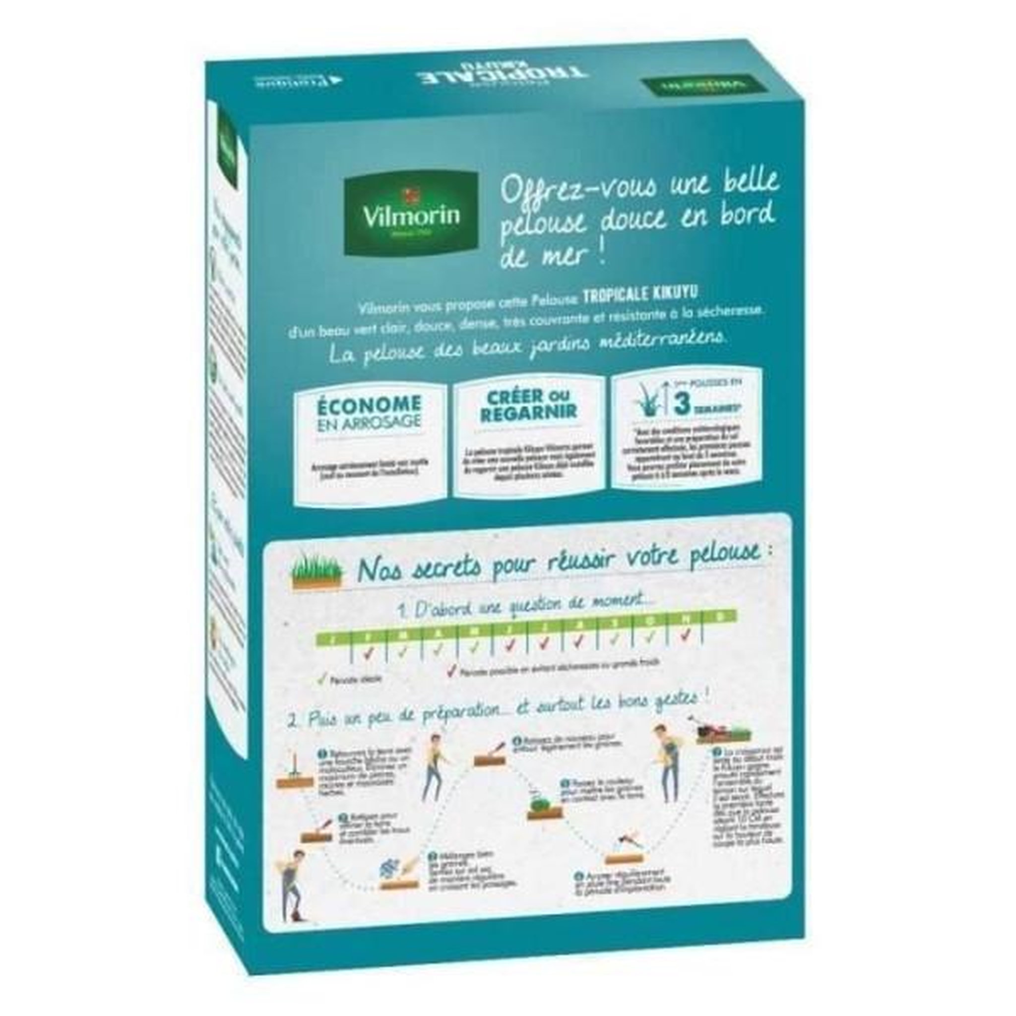 Voir la diapositive 2 : VILMORIN Vilmorin semences de gazon bord de mer les tropicales kikuyu - 500 g