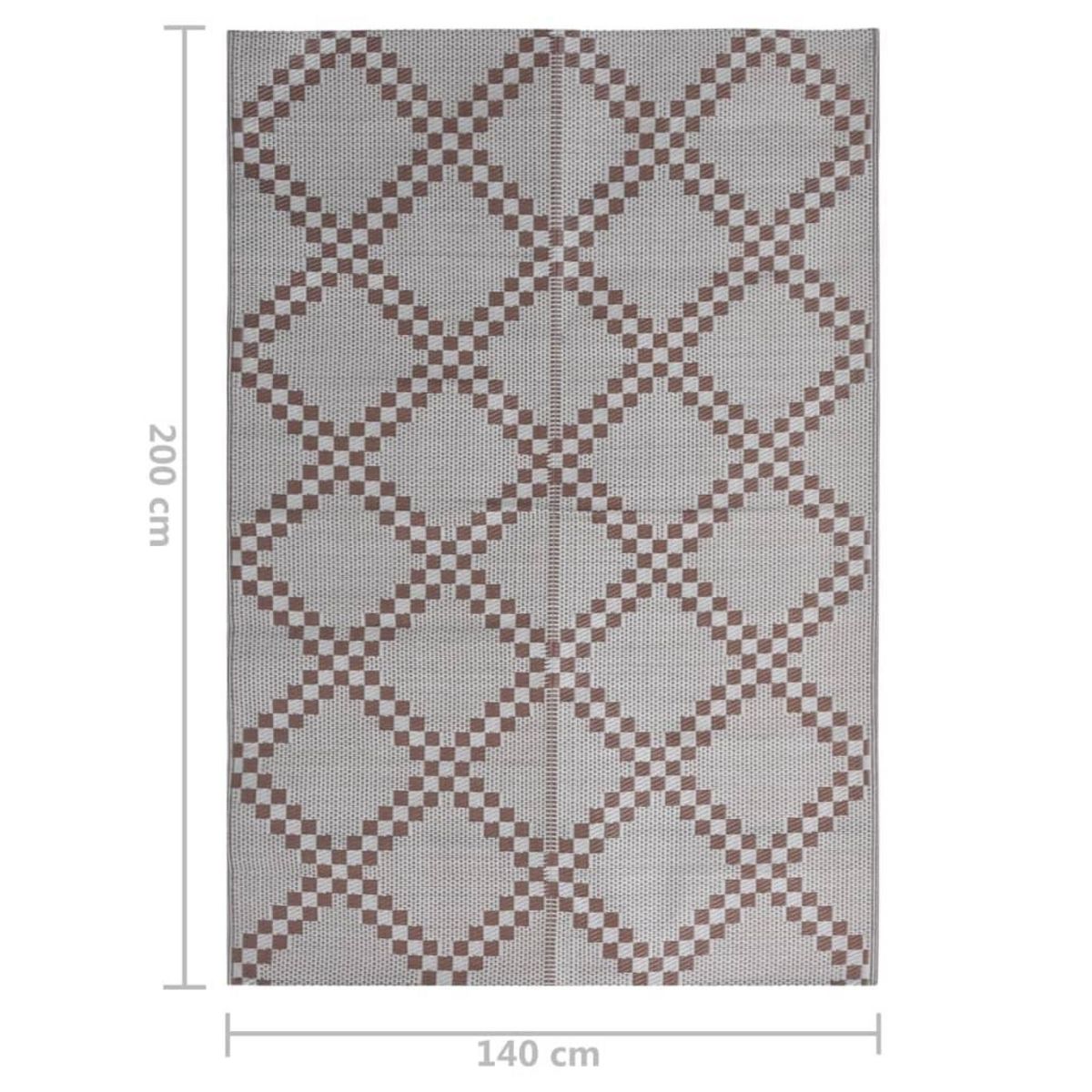 VIDAXL Tapis d'exterieur ARAKIL marron 140x200 cm PP