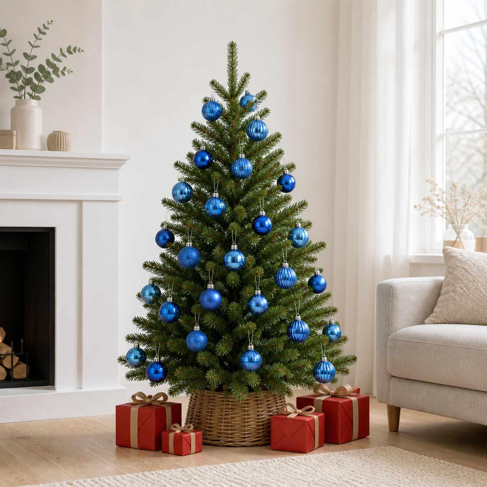 Voir la diapositive 2 : VIDAXL Ensemble de boules de Noël 100 pc Bleu 4 cm Polystyrene
