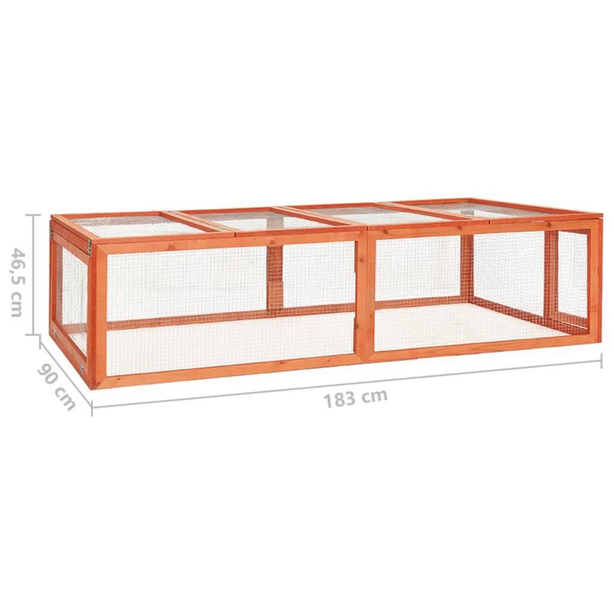 VIDAXL Clapier 183x90x46,5 cm Bois de sapin massif