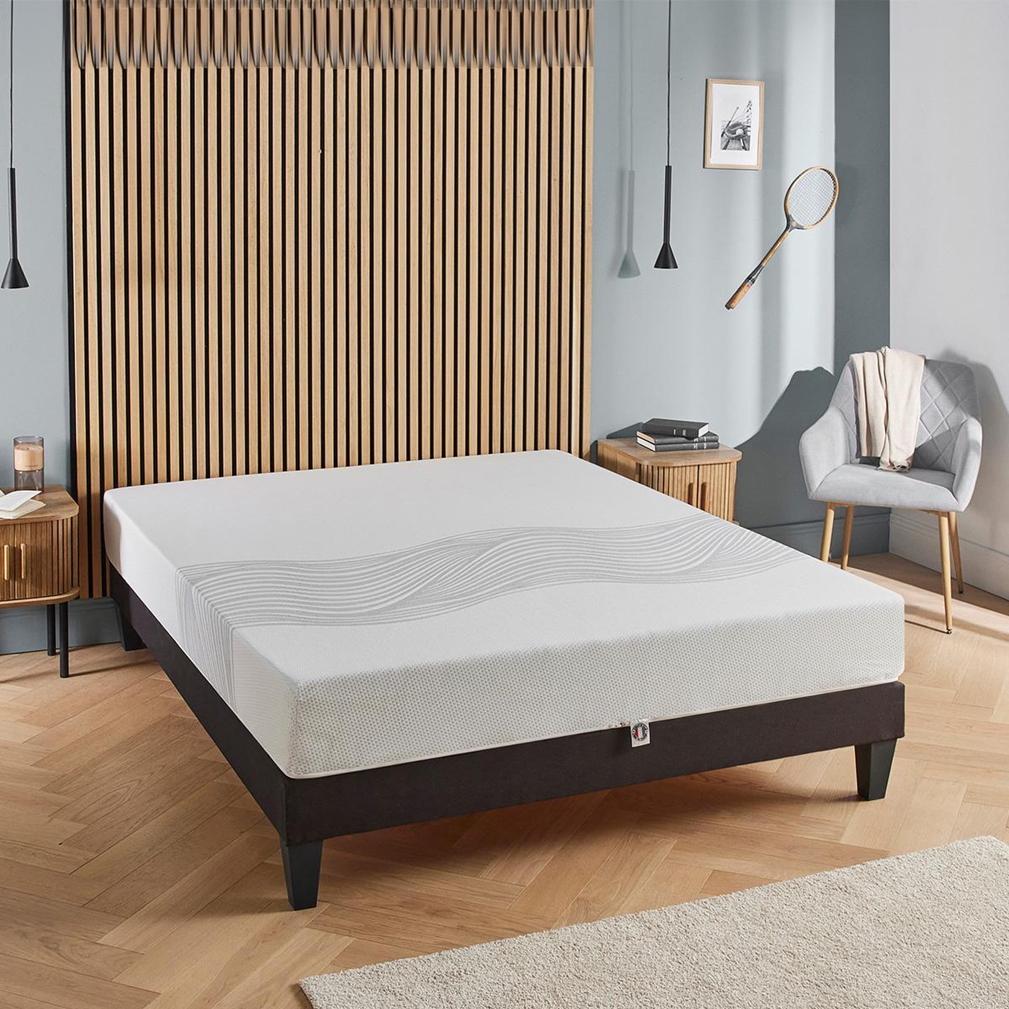 Voir la diapositive 2 : OLYMPE LITERIE Olympe literie | ensemble sensitive | matelas mémoire de forme + sommier bois