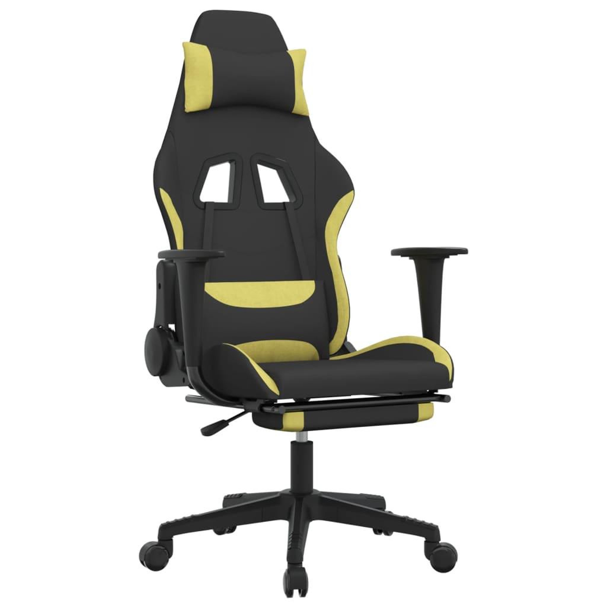 Voir la diapositive 2 : VIDAXL Chaise de jeu de massage avec repose-pied Noir et vert clair