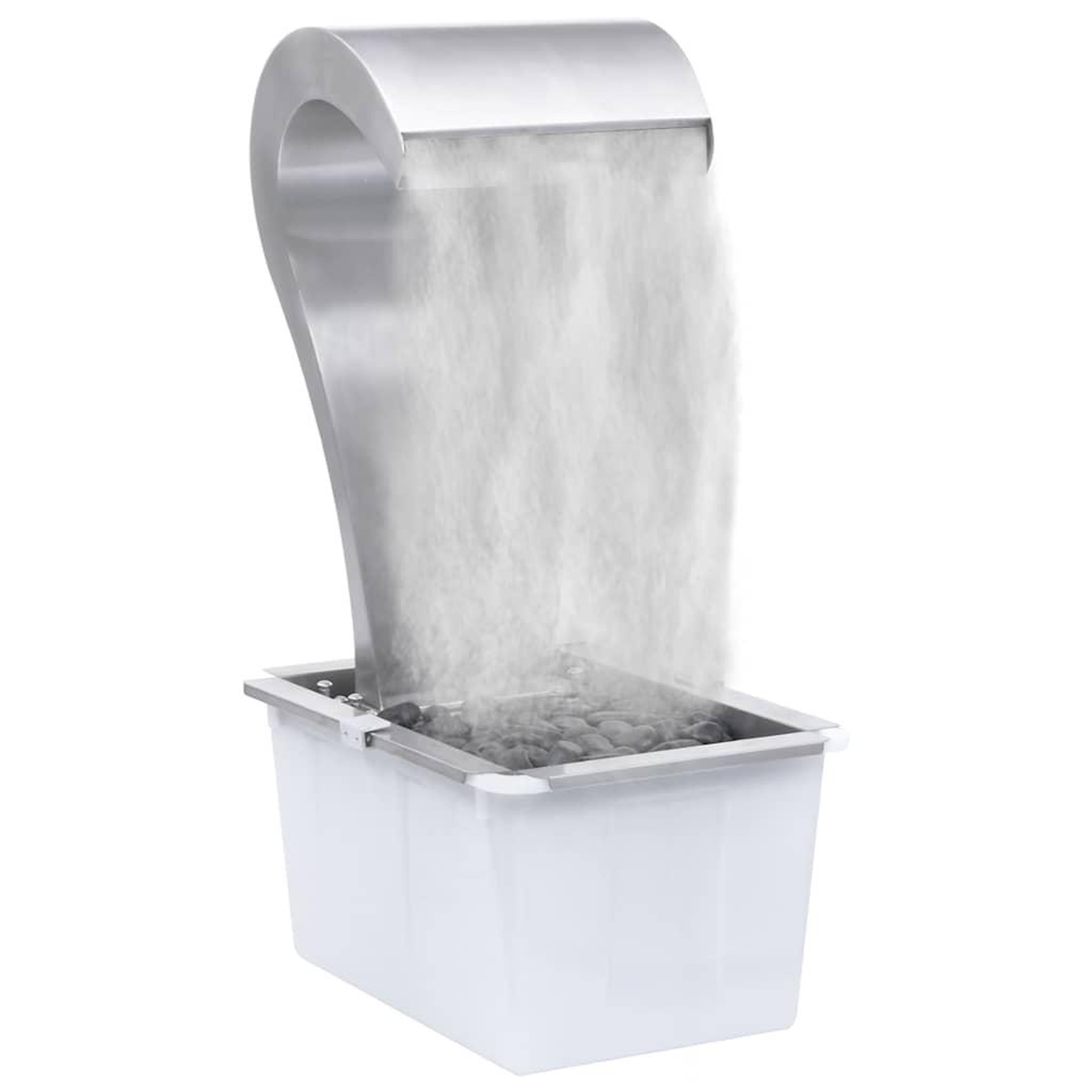 Voir la diapositive 3 : VIDAXL Cascade de jardin argente 34x49x82 cm acier inoxydable