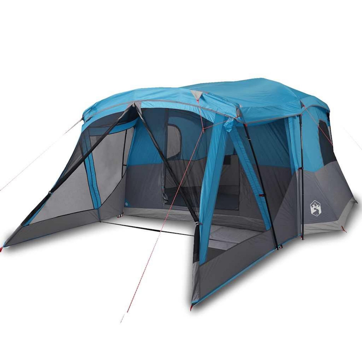 VIDAXL Tente de camping avec porche 4 personnes bleu impermeable