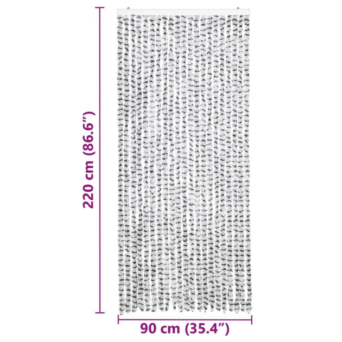 VIDAXL Moustiquaire Gris clair et gris fonce 90x220 cm Chenille